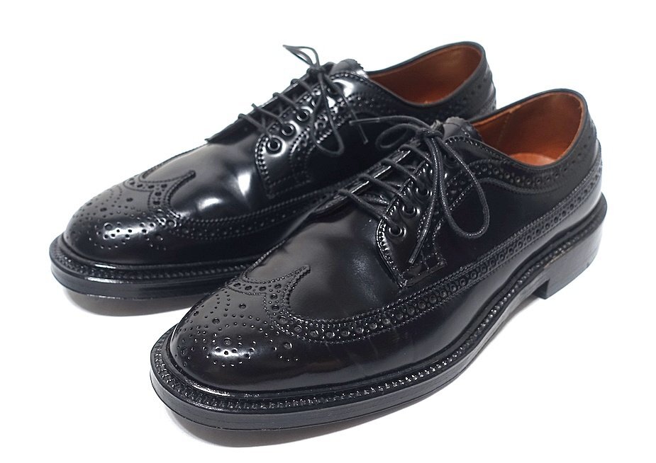 新品未使用 Alden オールデン UA別注 N5504 コードバン ウイングチップ シューズ バリーラスト ブラック レザー メンズ 7 25-25.5cm