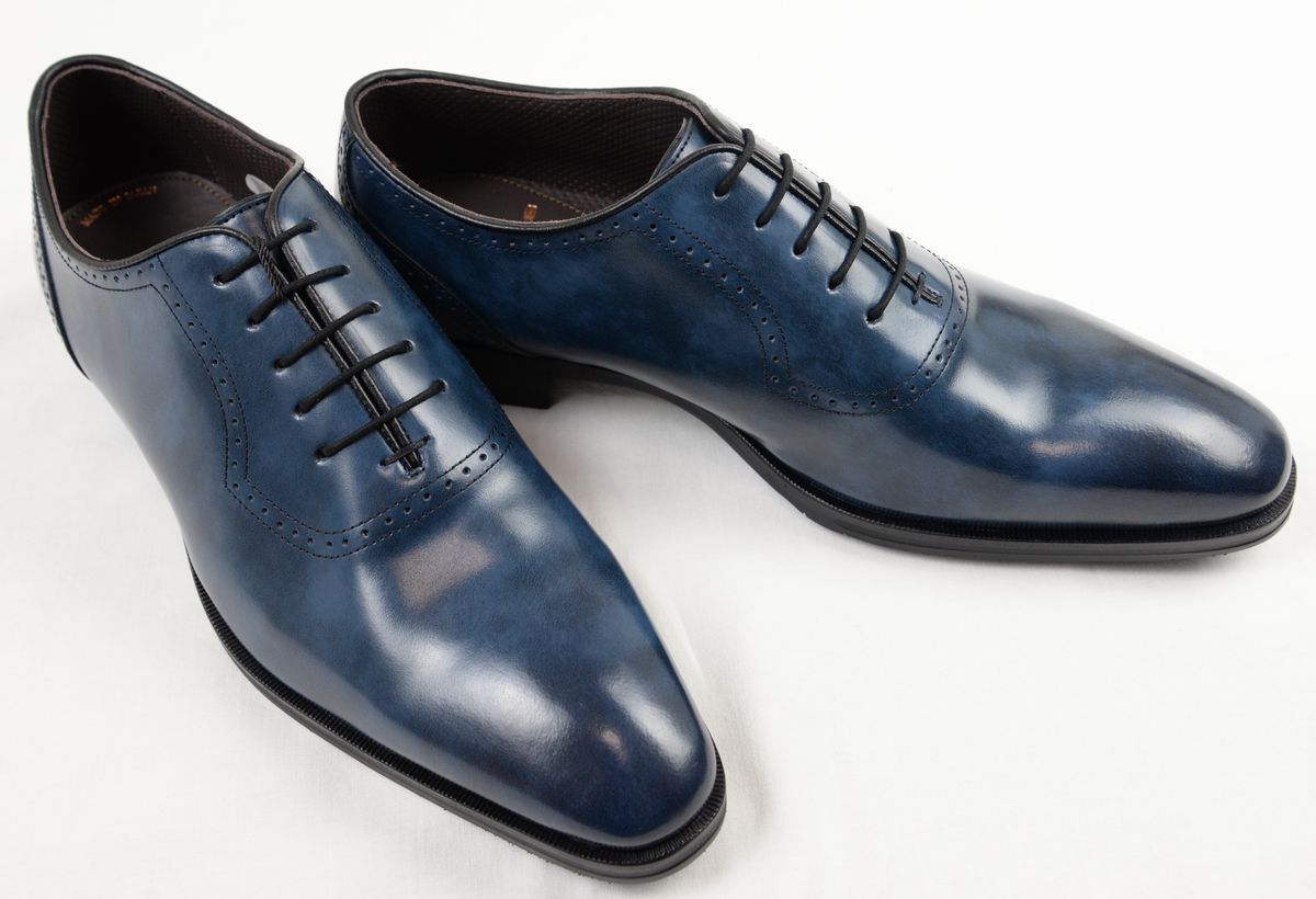 ●定価30800円madrasマドラス「madras」内羽根ホールカットドレスシューズ(紺,25.5,M400,日本製)新品