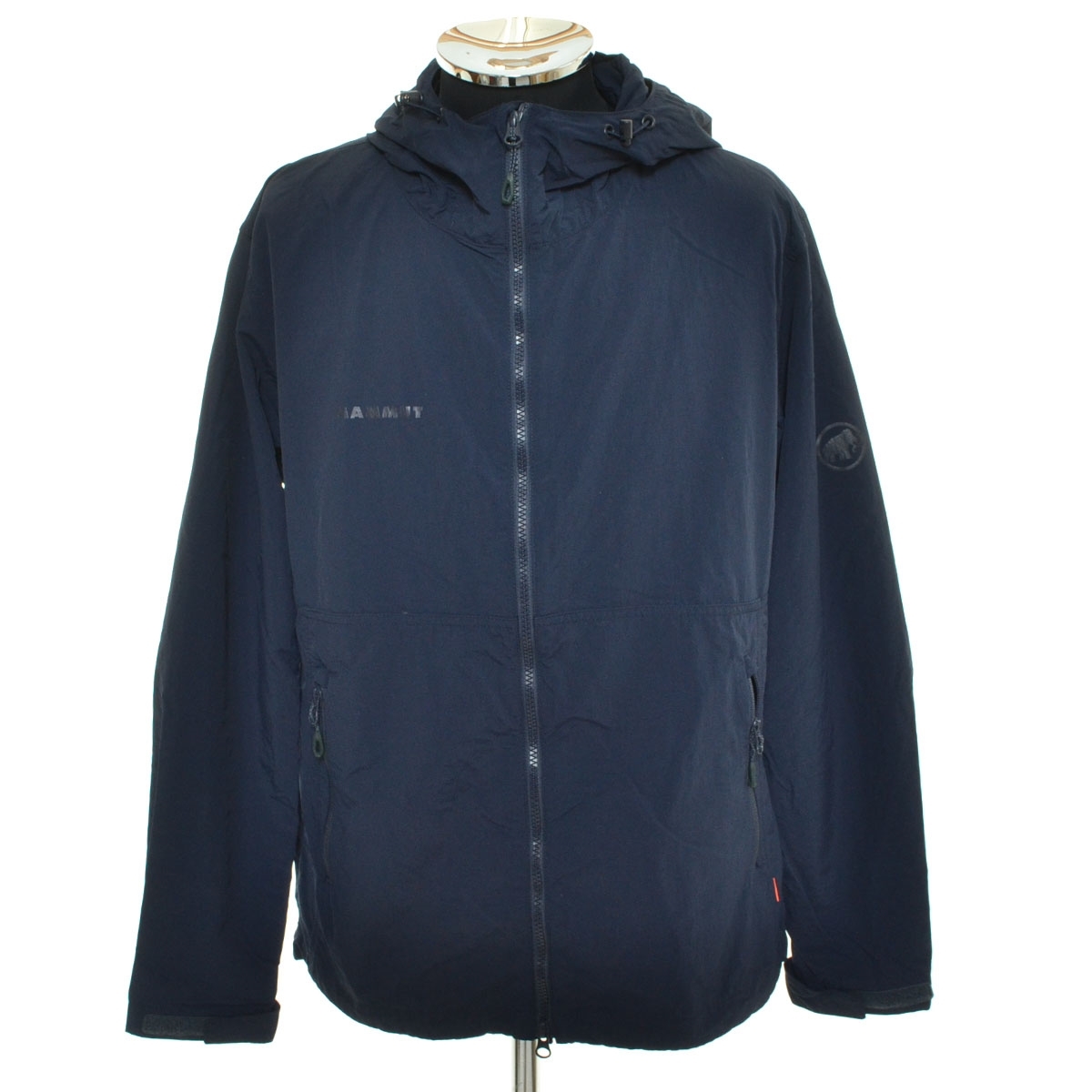 ●557603 MAMMUT ●ウインドブレーカー フーデッドジャケット ハイキング Hiking WB Hooded Jacket 1012-00391 L（ASIA） メンズ ネイビー
