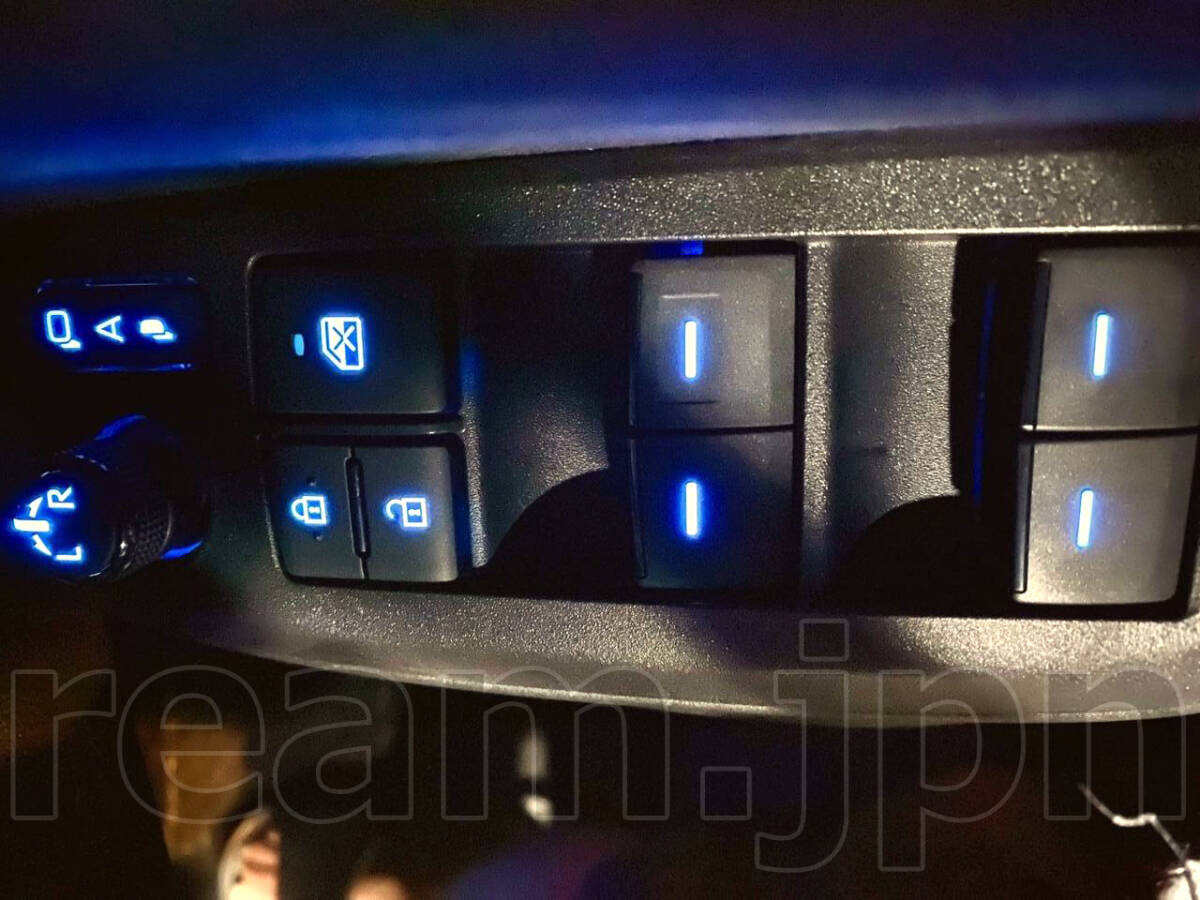 新品 トヨタ純正 RAV4 50系 パワーウインドウスイッチ マスタースイッチ LED ブルー 流用 ヤリス カローラクロス 光る 青 ラブ4 ラヴ4 JDM