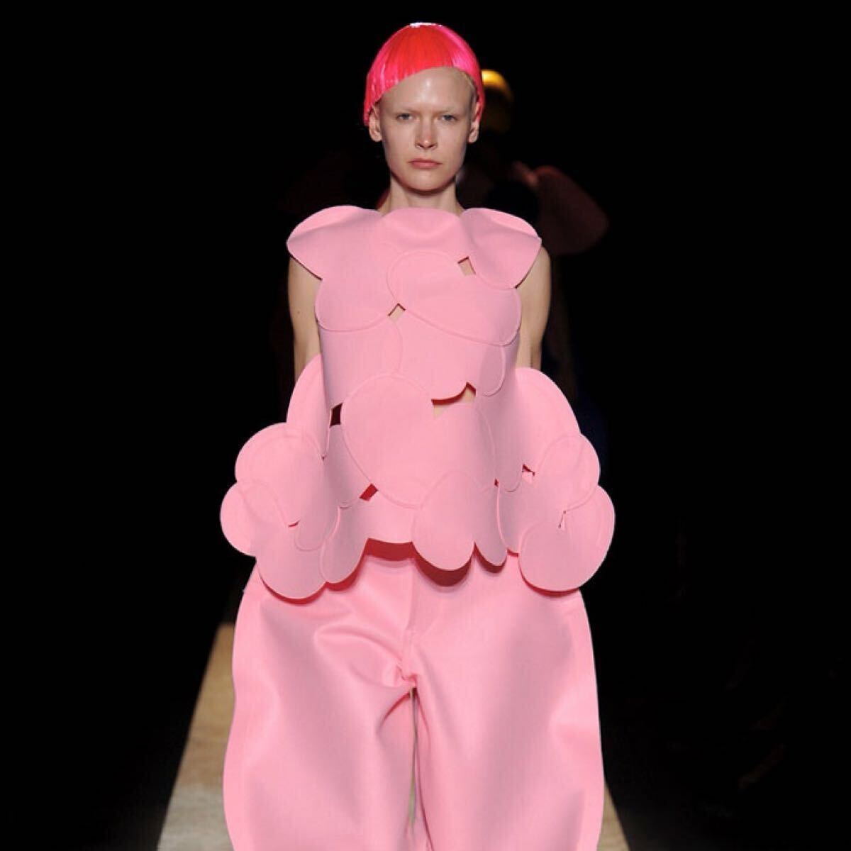12AW 二次元 ポリエステル フェルト ハート型 ドレス トップス COMME des GARCONS 2012AW 2次元 Two dimensions Bonding Heart Dress Tops
