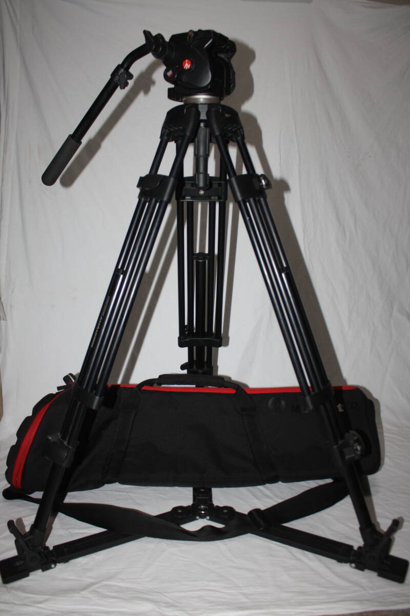 Manfrotto　503HDV＋525MVB　3段ビデオ三脚(ボール径75mm)　ソフトケース付き　(検索：ビデオ三脚、リーベック、マンフロット、Vinten)
