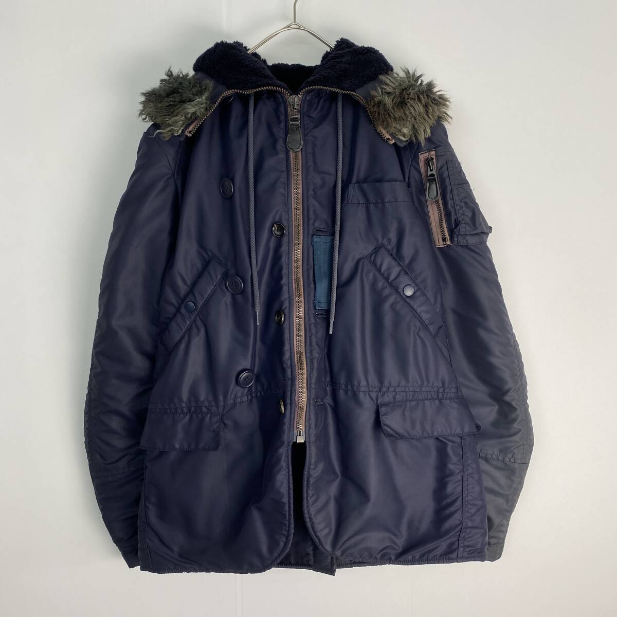 コムデギャルソンジュンヤワタナベマン フライトジャケット N-2B Y2K JUNYA WATANABE COMME des GARONS MAN フード付き ネイビー M・L