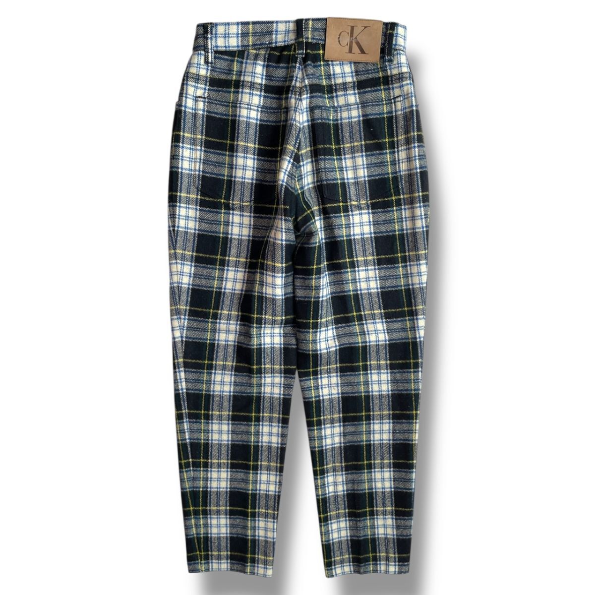 90's★希少 Calvin Klein カルバンクライン ウール チェックパンツ 4サイズ マカオ製 ヴィンテージ レーヨン混 古着 VINTAGE 秋冬