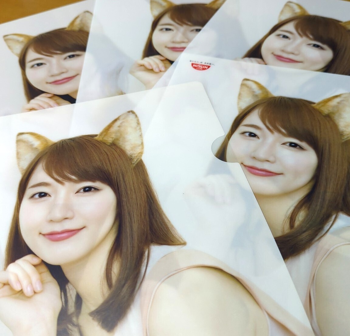 新着New★どんぎつね 吉岡里帆★非売品クリアファイル 日清のどん兵衛CMグッズ♪イベント限定タイプ 5枚セット！