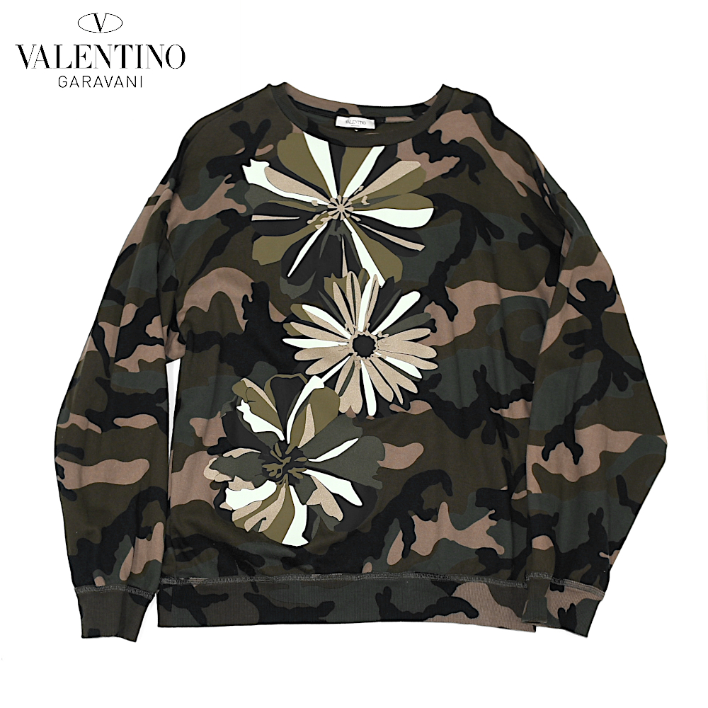 【A02614】VALENTINO ヴァレンティノ スウェット コットン Mサイズ カモフラ RV3MF01AYPG