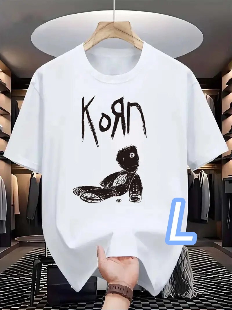 【プレミアムT】白★Lサイズ《KORN》ゆったりサイズ●メタルバンドT