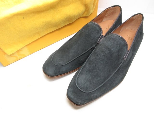 未使用品 【フランチェスコベニーニョ FRANCESCO BENIGNO】 スエードレザー ローファー スリッポン 靴 (メンズ) 8 ネイビー系 ◇15BEN166◇