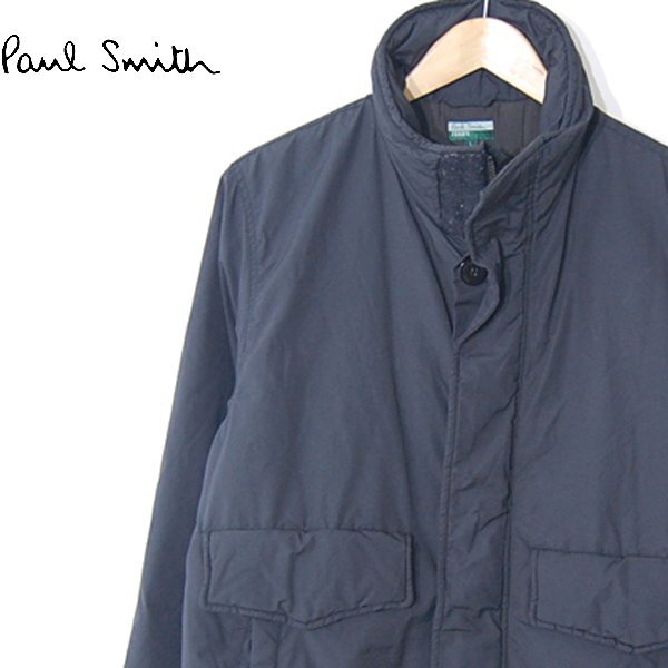 ポールスミスジーンズPaul Smith JEANS■中綿入り ナイロンジャケット ジップジャケット 比翼 LAMPOジッパー■L■ブラック ※NK5610092