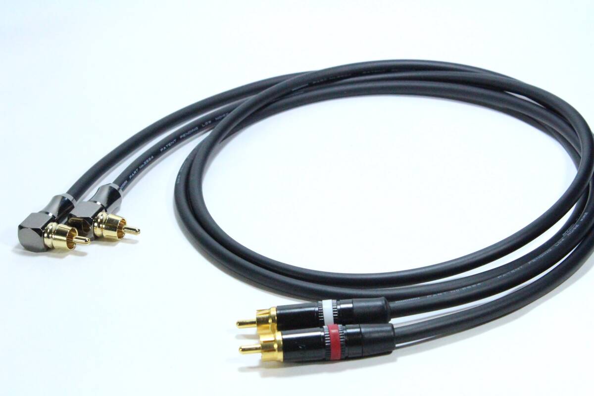 RCAケーブル MOGAMI 2524【 1m / RCA-RCA(L型) / ペア 】オーディオ　ライン　REAN　ステレオ　音響　モガミ
