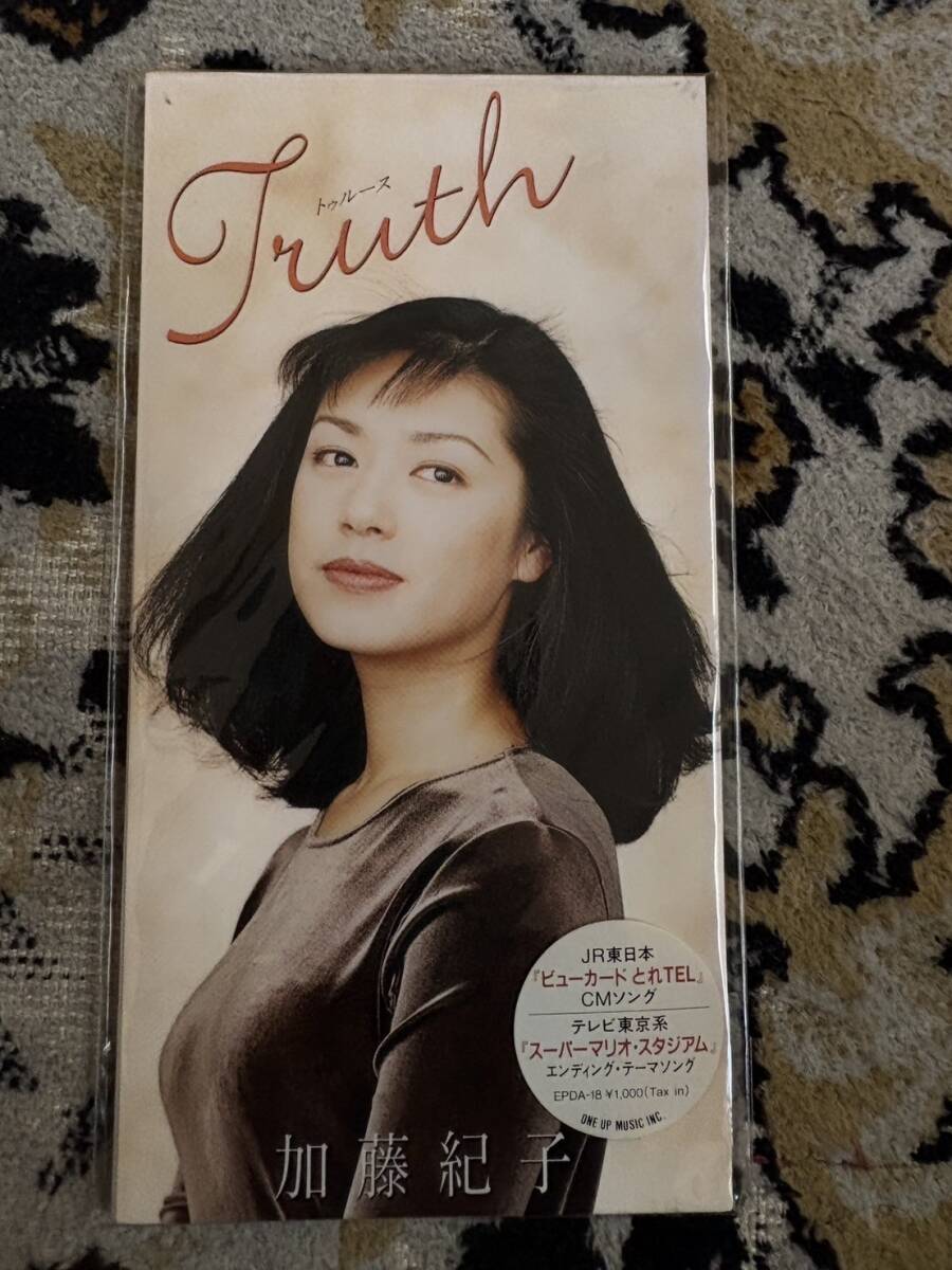 309-H-72★シングル8cmCD 加藤紀子 「Truth/一人の夜/Truth(カラオケ)」　短冊CD　　盤面状態良好
