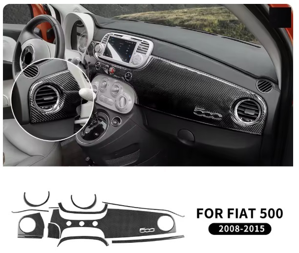 特価 フィアット FIAT 500 アバルト ABARTH 595 695 ソフトカーボン ダッシュパネル 左ハンドル 2008～2015 ブラック