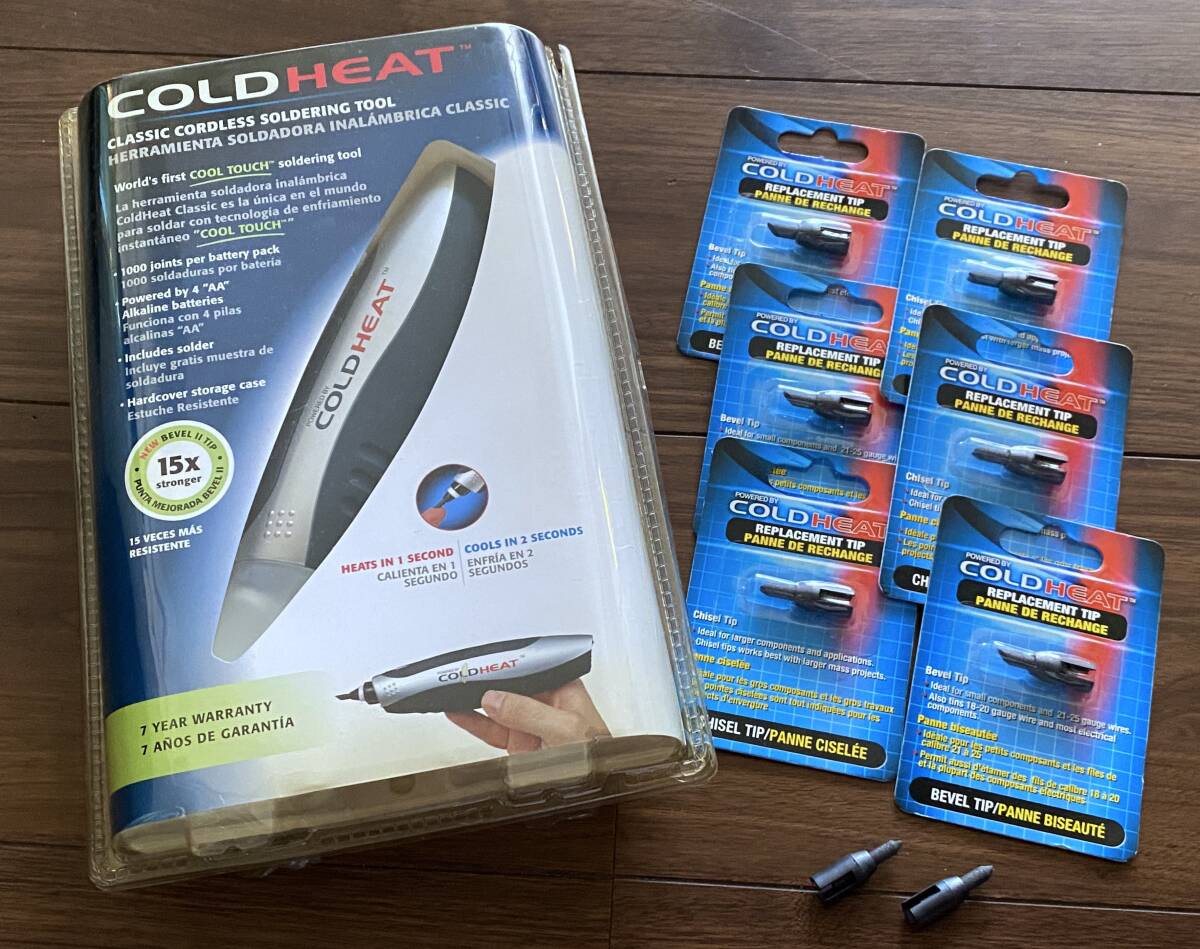 ●COLD HEAT(コールドヒート)コードレスはんだコテ & カーボンチップ8セット●デッドストック・新品●