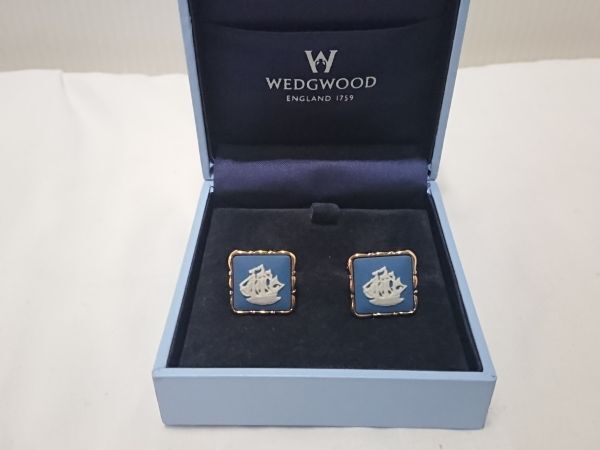 Wedgwood ウェッジウッド カフスボタン 帆船