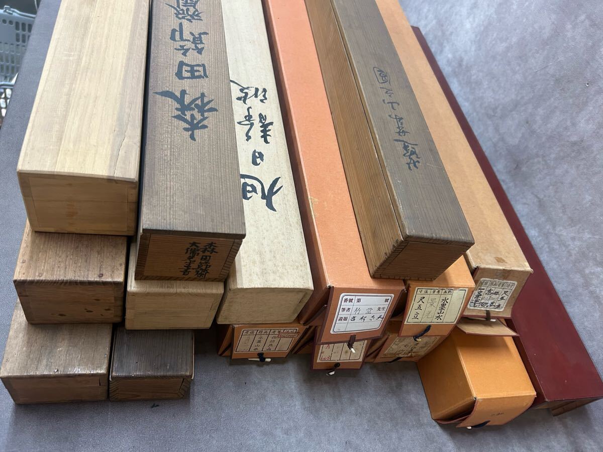 掛軸 空箱 まとめ売り 木箱 外箱 収納箱 掛け軸 まとめて 骨董品 コレクション 大きさ色々