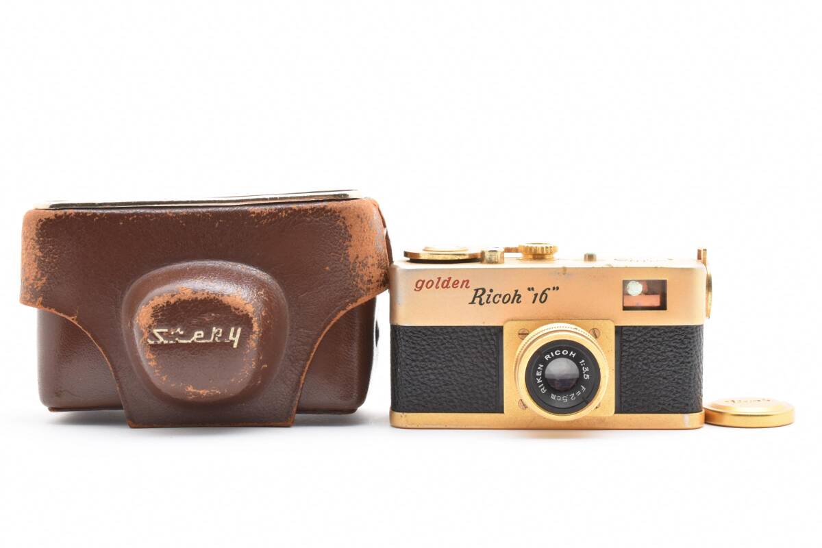 ケース付＊RICOH golden ricoh 16 RIKEN 2.5cm F3.5 ミニカメラ リコー ゴールデン コンパクトフィルムカメラ