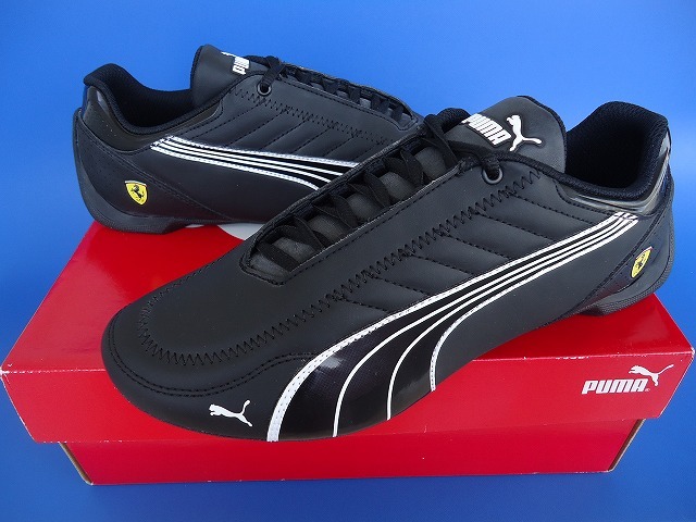 15540■美品 箱付 PUMA FERRARI FUTURE CAT プーマ フェラーリ フューチャー キャット カート 黒 白 26cm 306459-01 ドライビングシューズ