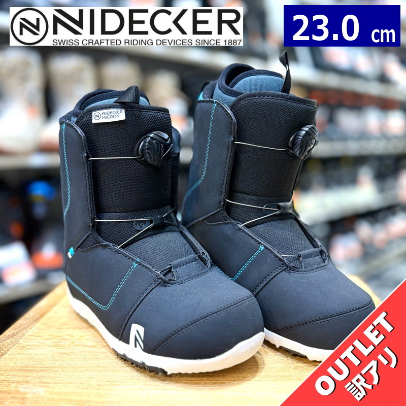 【ラスト１点】 【OUTLET】NIDECKER MICRON BOA カラー:BLACK 23cm ナイデッカー ミクロン ボア キッズ スノーボードブーツ 型落ち