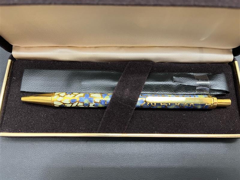 #1077 七宝焼きボールペン 七宝ボールペン ノック式 七宝の栞 筆記用具 筆記具 ケース付き 現状品