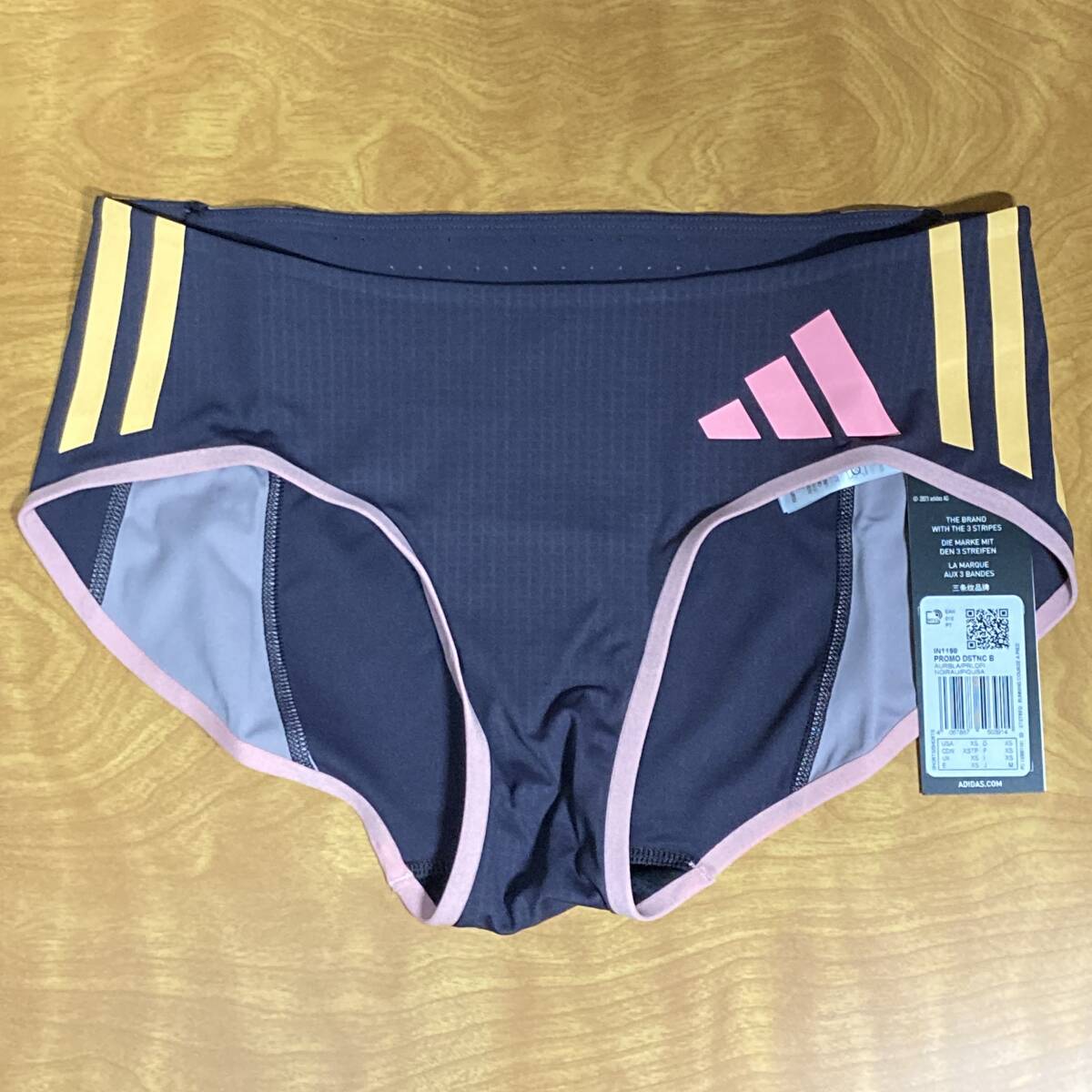 新品「adidas」ディスタンス レーシングショーツ　US/XS 日本/M パープル/実業団採用モデル/陸上競技/ブルマ/インポート/コスプレ/