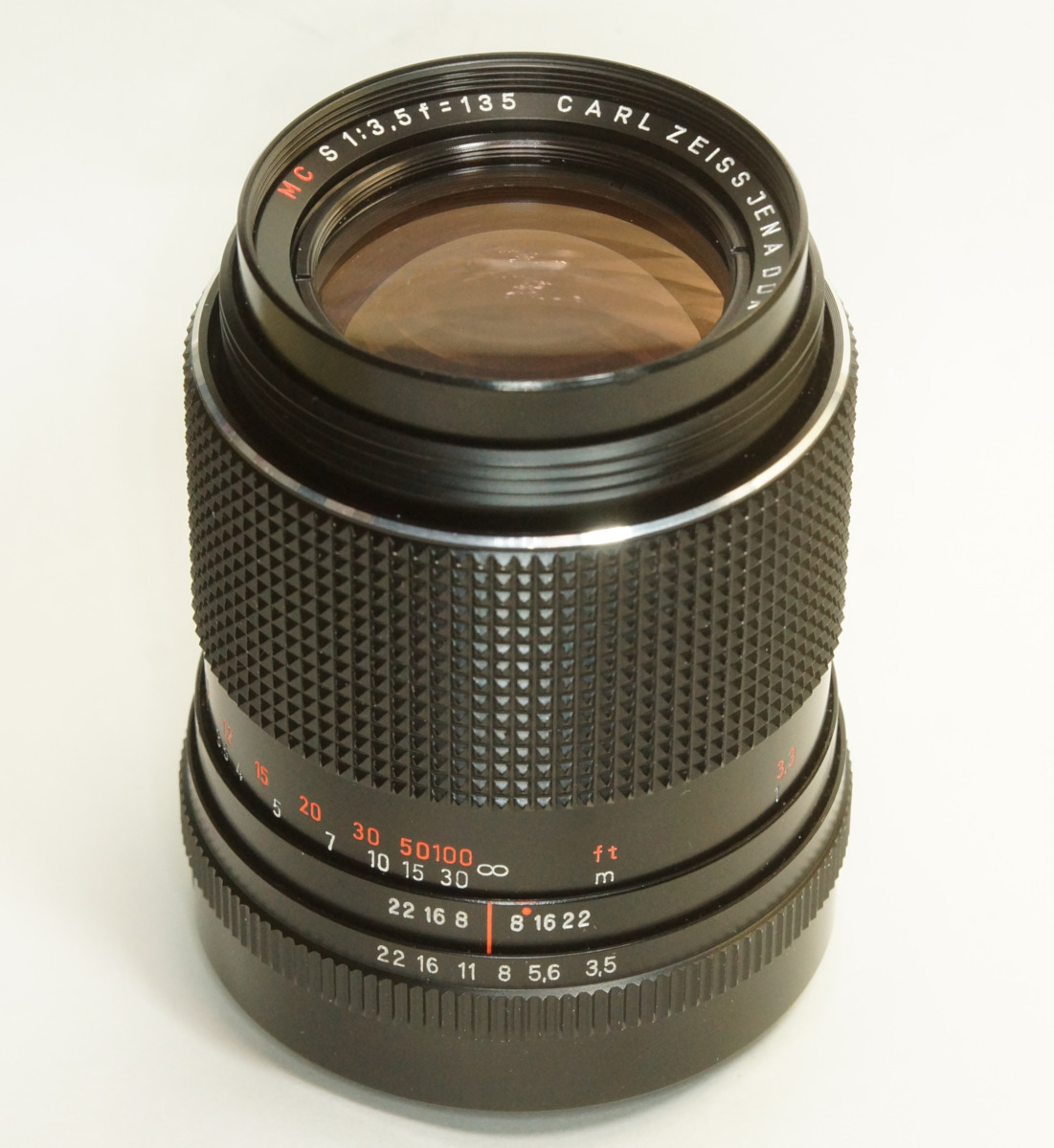 ドイツ製 Carl Zeiss Jena MC Sonnar 3.5/135 M42 90NA-288 輸出仕様 RedMC ブラック 80年代