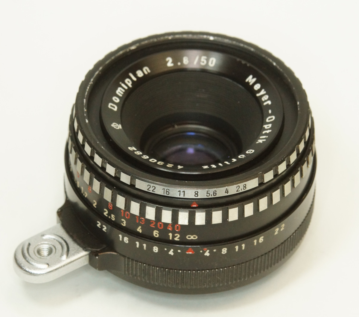 ドイツ製 Meyer-Optik Gorlitz Domiplan 2.8/50 Exakta 295N-682 ゼブラ Q1 前期型 総金属製 Triplet