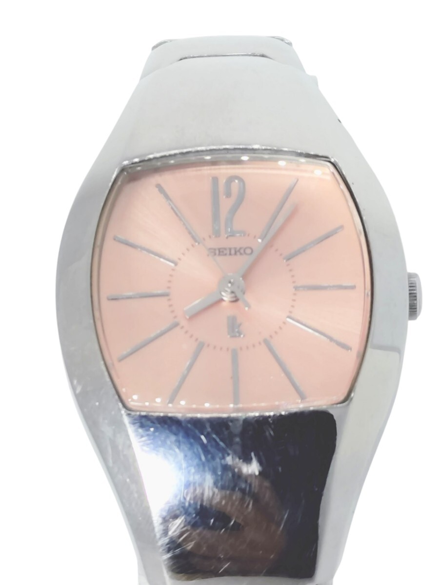【電池交換済】SEIKO セイコー LK ルキア 4N21-5450 レディース 腕時計 クォーツ ピンク文字盤 中古動作品 本体のみ 腕周り14cm