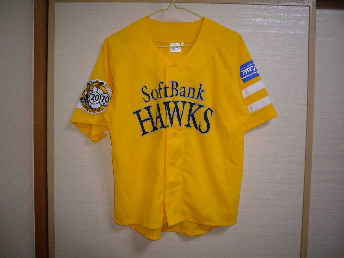 福岡ソフトバンクホークス 鷹の祭典2008 20th・70th記念 ユニフォーム黄色 Sサイズ