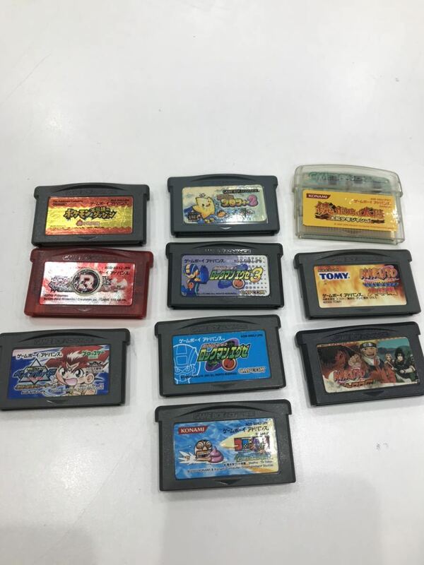 N3187 ゲームボーイアドバンスソフト 10本セット ポケモン ロックマン ナルト他 任天堂