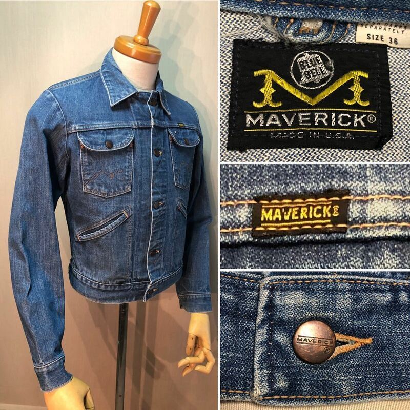 1970s MAVERICK Denim Jacket Size 36