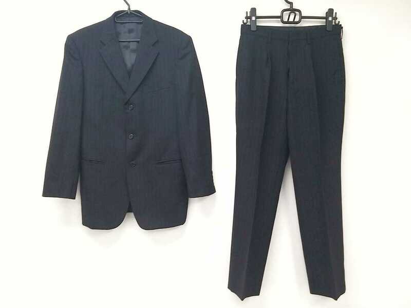 DAVIDE 　スーツ　パンツ２枚セット　メンズ　ブラック　パープルストライプ