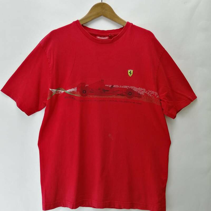 Ferrari　オフィシャル フロントプリント　Tシャツ M RED