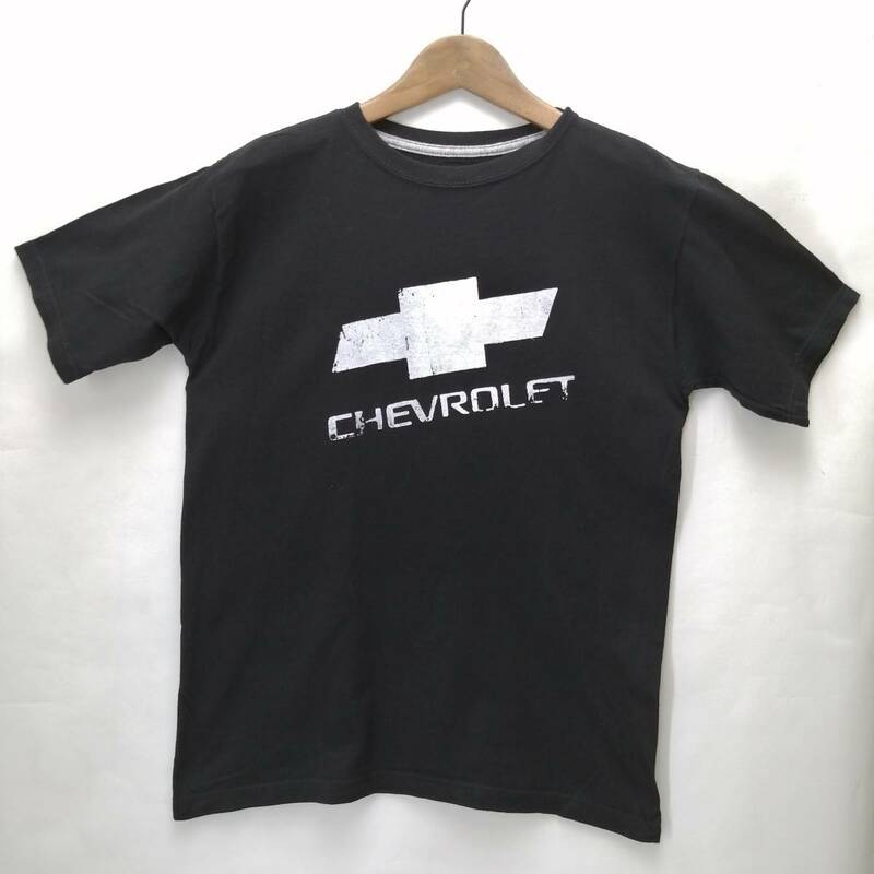 FRUIT OF THE LOOM製　CHEVROLET　ボウタイ　プリント　Tシャツ S相当 BLACK