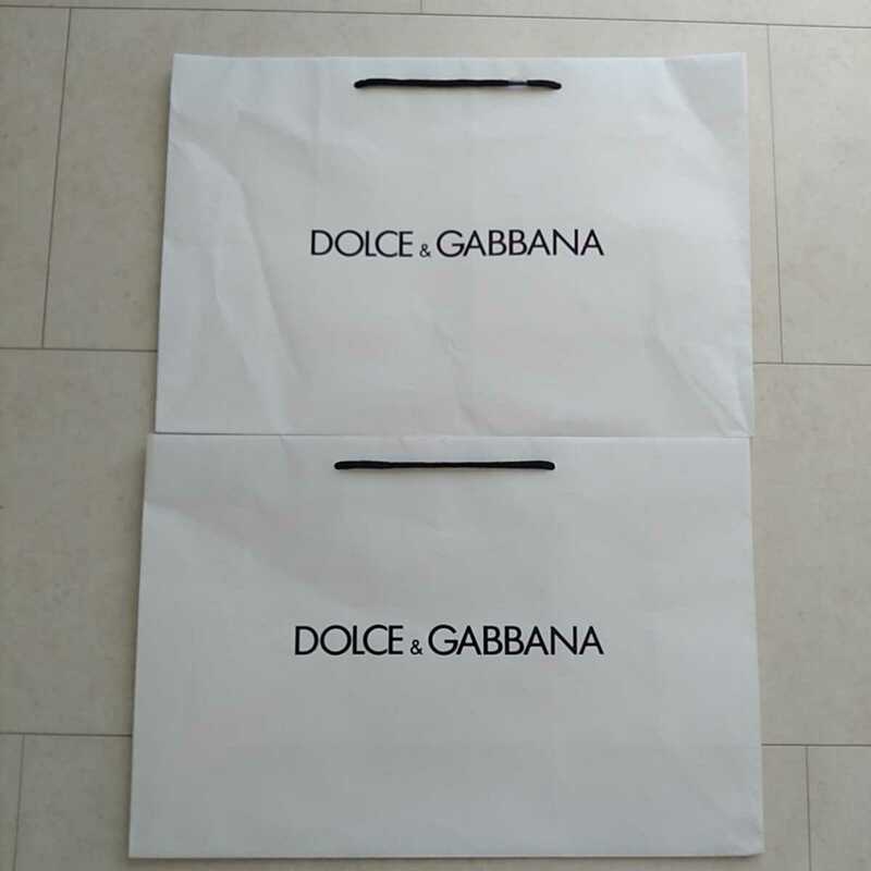 ☆美品☆DOLCE&GABBANA☆ドルガバの紙袋二枚セット☆サイズ中☆ブランド袋☆使い傷みあり