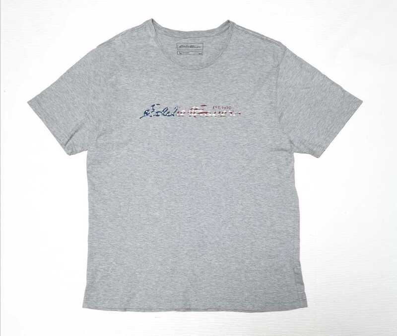 #メンズ(トップス)【Eddie BAUER】★エディー・バウアー★半袖Tシャツ★杢グレー★表記サイズ(L)★バングラデシュ製★送料無料★fe-11