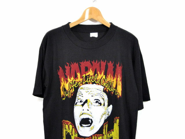 激レア ビンテージ【NAPALM DEATH】希少デザイン バンドTシャツ ナパームデス グラインドコア メタル バンT ロックT