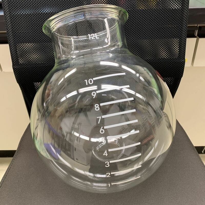 ◇未使用 ACE GLASS特注品 試料フラスコ 丸底フラスコ 12L エバポレーター受け用 実験 研究 理科 化学 インテリア オブジェ ディスプレイ