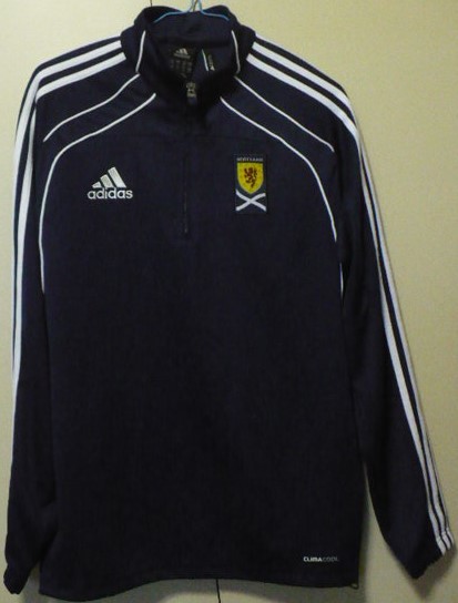2010adidas(アディダス)製スコットランド代表Condivoハーフジップトレーニングトップ(上のみ)　Ｍ　ネイビー