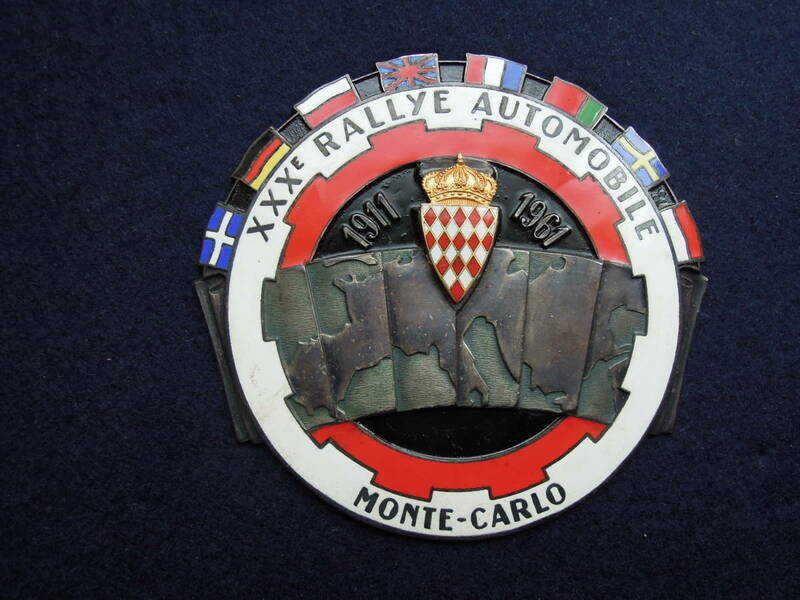 １９６１年 ３０e 　モンテカルロラリー 出場記念エンブレム　ＡＣＭ モナコ （徽章、プレート、バッジ）