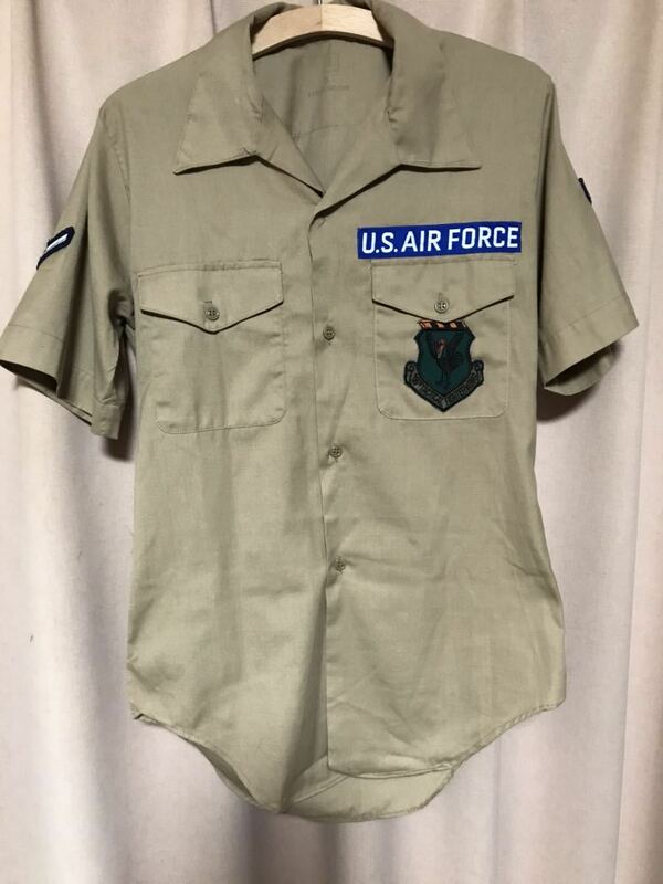 USED MILITARY 80s U.S. AIR FORCE UTILITY SHIRT 中古 軍モノ 米軍 実物　空軍 シャツ Sサイズ ミリタリー 送料無料