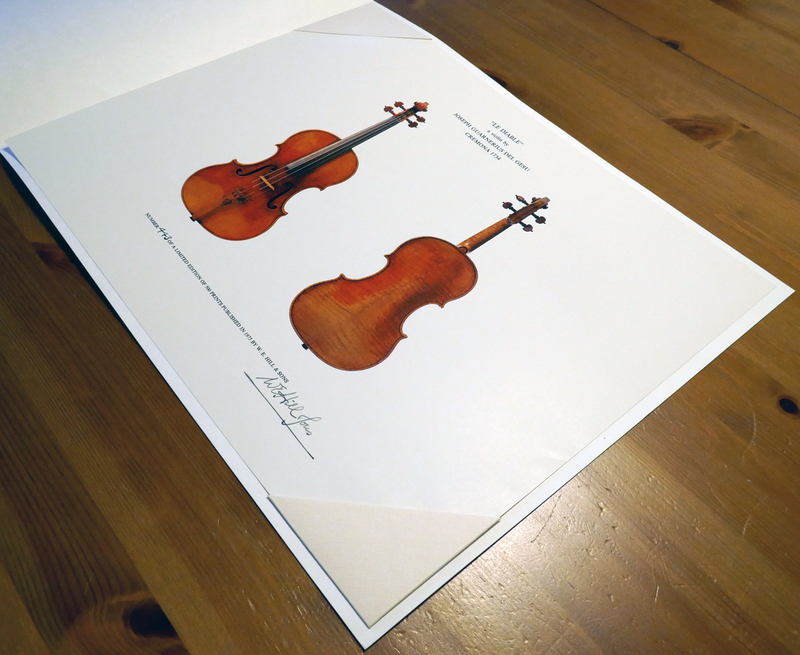 LE DIABLE violin by Joseph Guarnerius del Gesu Cremona 1734 W.E.Hill & Sons サイン入り　限定プリント 443/500 1975年