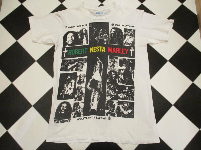 80's BOB MARLEY ROBERT NESTA MARLEY ボブマーリー ビンテージ Tシャツ ラスタ レゲー USA製 M