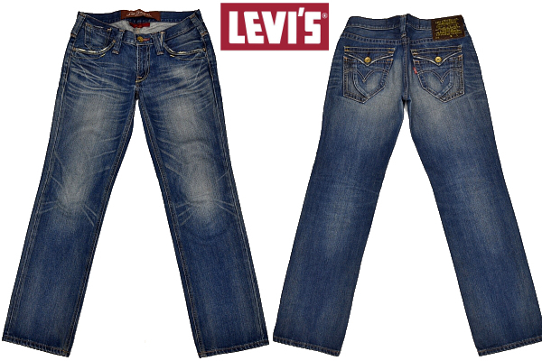 K-1900★美品★Levi's リーバイス LX902-0005★色落ち抜群 鬼ひげ縦落ち ヴィンテージ加工インディゴ濃紺デニム ストレートジーンズ W30