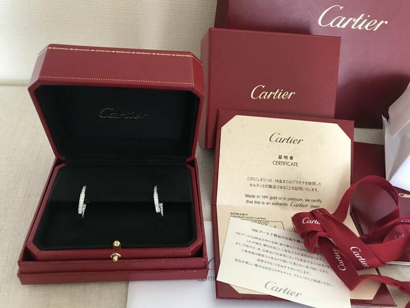 Cartier カルティエ☆ダイヤ☆フープピアス☆ホワイトゴールド