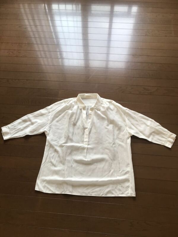 ノーリーズ　七分丈　オーバーシェアーシャツ　白　Mサイズ　透け感　涼しい　送料無料
