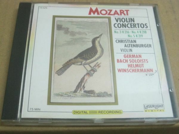 CD ALTENBURGER MOZART VIOLIN CONCERTOS NOS. 3・4・5 モーツアルト Winschermann ヘルムート・ビンシャーマン・アルテンブルガー