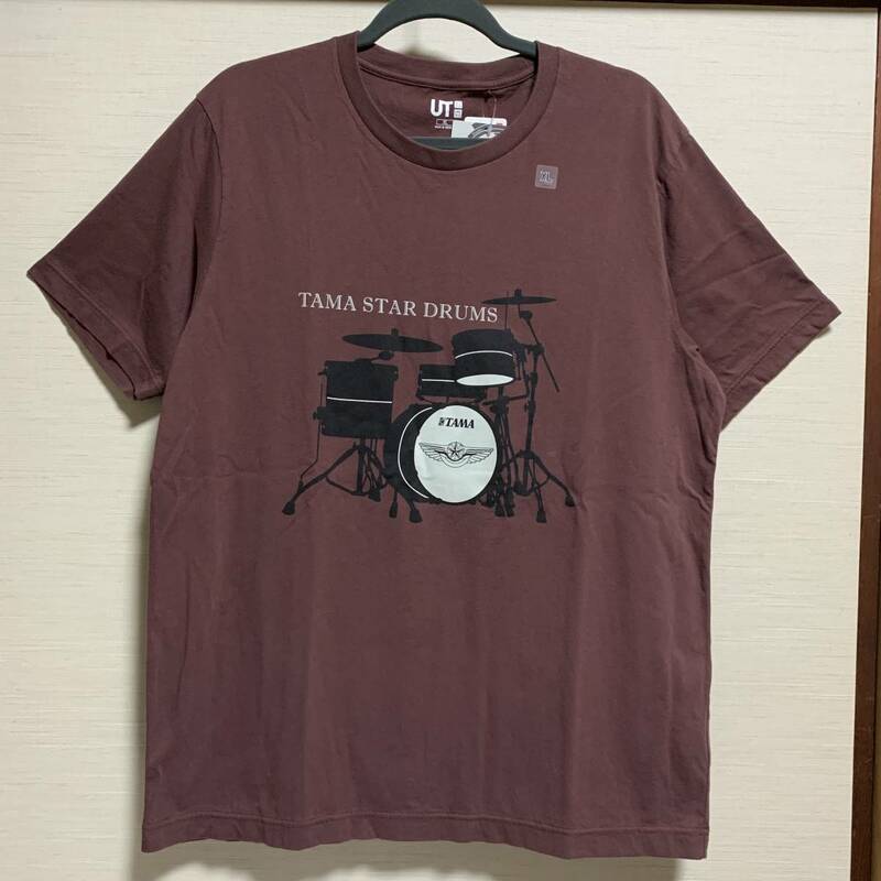 UNIQLO(ユニクロ) - ＭEN ザ・ブランズ ミュージック UT TAMA ドラム グラフィック Tシャツ XLサイズ 茶色 STAR DRUMS 星野楽器 未使用品
