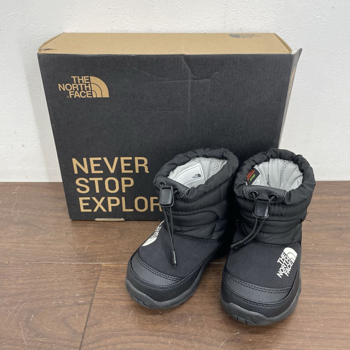 EEK63 美品 THE NORTH FACE ザ ノースフェイス ヌプシブーティー 15cm NFJ51981 ウインターブーツ キッズ kids ブラック 箱入り 