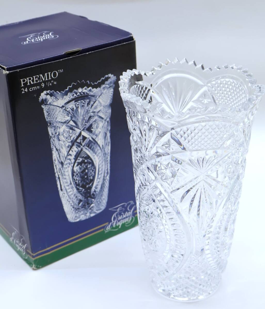 ★中1611 Cristal D'Arques クリスタルダルク 花瓶 花器 花入 フラワーベース 生け花 クリスタルガラス 硝子 インテリア 92509011