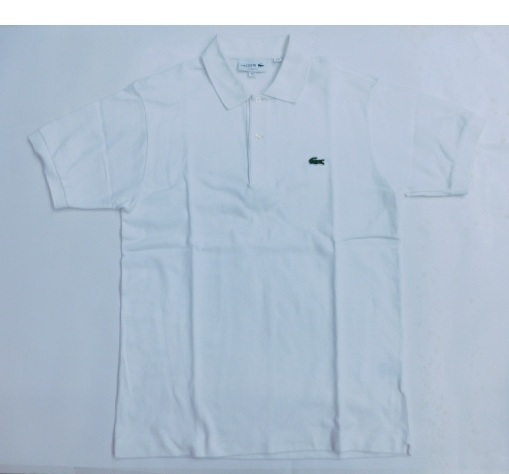 ★C0015 ラコステ LACOSTE ポロシャツ L1212 白 フランス規格 ペルー製 鹿の子 半袖 ホワイト シャツ メンズ FA12505